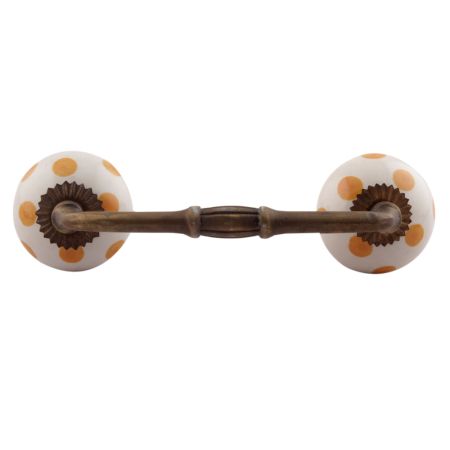 Mustard Dotted Ceramic Floral Bridge Handles